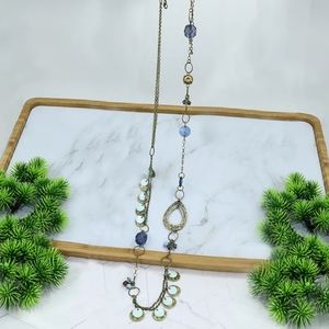 Antique style bronze chain shell & crystal NWT. Fast Ship. 4,000 Items Sold.